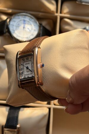 Mruika Golden Belt White dial Ladies Tank